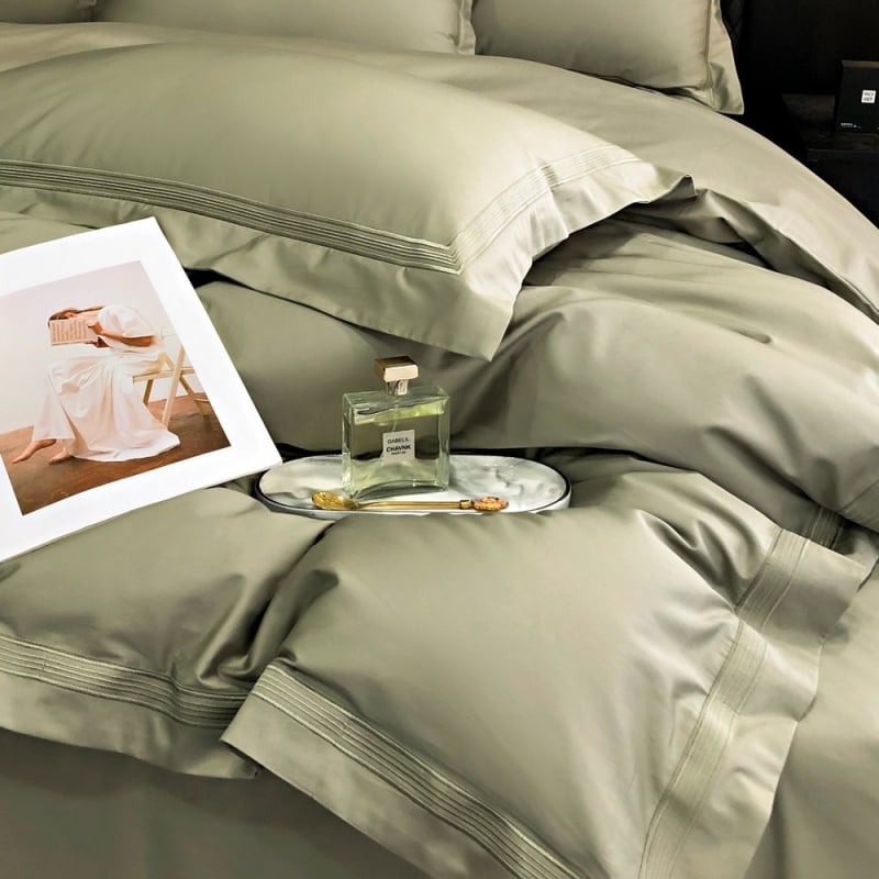 Three Leopards set de pat din bumbac, brodat, vopsire reactiva, țesătură grea 3000–3500 g