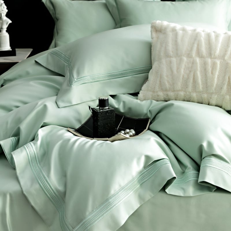 Three Leopards set de pat din bumbac, brodat, vopsire reactiva, țesătură grea 3000–3500 g