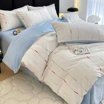 Set posteljine od 100% pamuka, jacquard, trostruka vlakna, četverodijelni komplet s navlakom za madrac