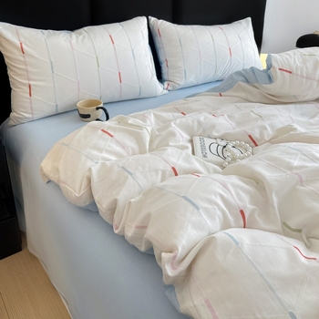 Set posteljine od 100% pamuka, jacquard, trostruka vlakna, četverodijelni komplet s navlakom za madrac