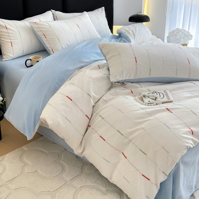 Set posteljine od 100% pamuka, jacquard, trostruka vlakna, četverodijelni komplet s navlakom za madrac