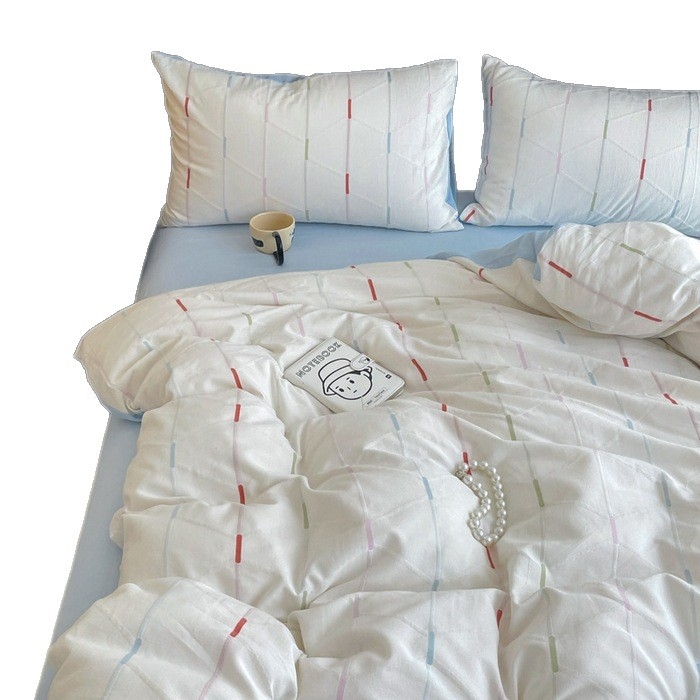 Set posteljine od 100% pamuka, jacquard, trostruka vlakna, četverodijelni komplet s navlakom za madrac
