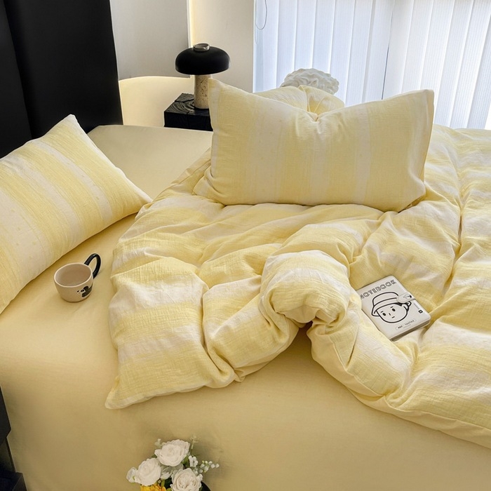 Set posteljine od 100% pamuka, jacquard, trostruka vlakna, četverodijelni komplet s navlakom za madrac
