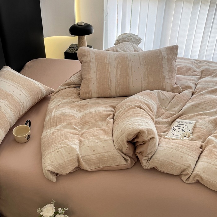 Set posteljine od 100% pamuka, jacquard, trostruka vlakna, četverodijelni komplet s navlakom za madrac