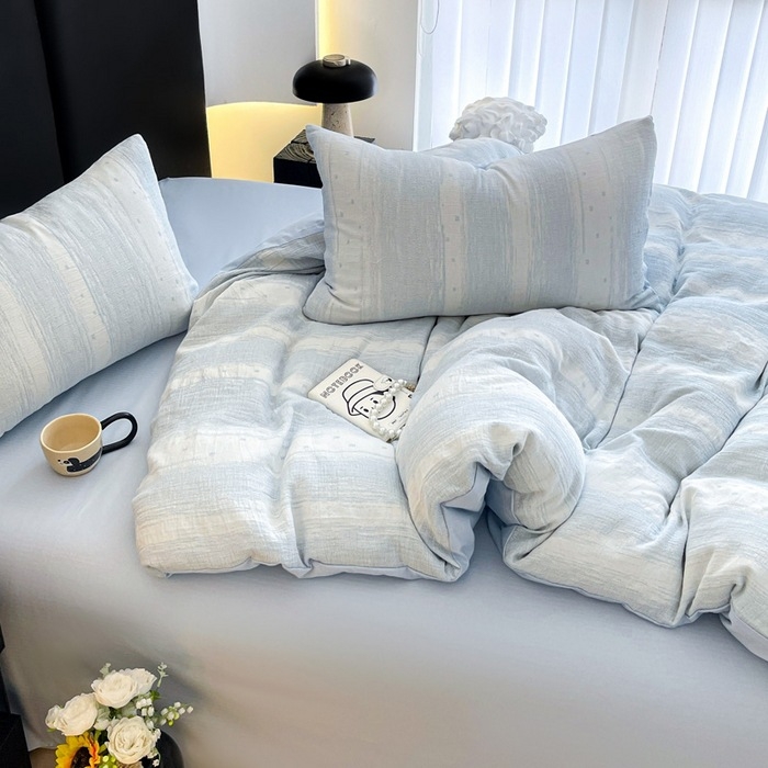 Set posteljine od 100% pamuka, jacquard, trostruka vlakna, četverodijelni komplet s navlakom za madrac