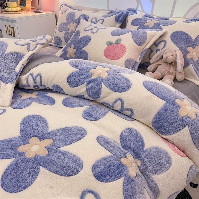 Tej velúr ágyneműhuzat, twill szövés, reaktív nyomtatás, karikatúra minta, súly kevesebb mint 300 g