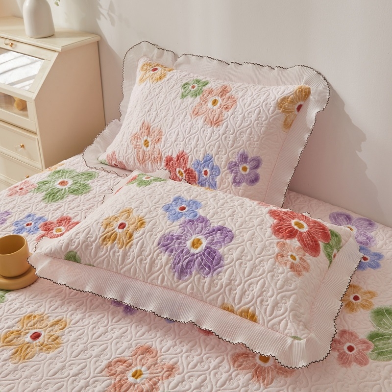 Kokvilnas adīta gultas palags ar svītrām, 40 pavedienu audums