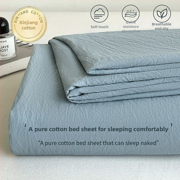 Ins stila minimalistiska kokvilnas gultasveļas komplekts, 3 daļas, Twill audums, brūsenā tekstūra, reaktīvā krāsošana