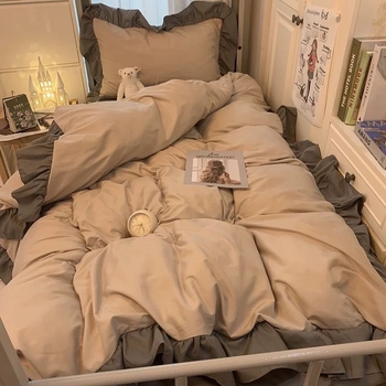 Gultas veļas komplekts ar svītrainu rakstu, 100% kokvilna, twill audums, reaktīvā druka, vienkāršs stils