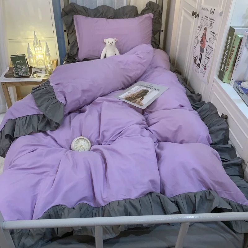 Gultas veļas komplekts ar svītrainu rakstu, 100% kokvilna, twill audums, reaktīvā druka, vienkāršs stils