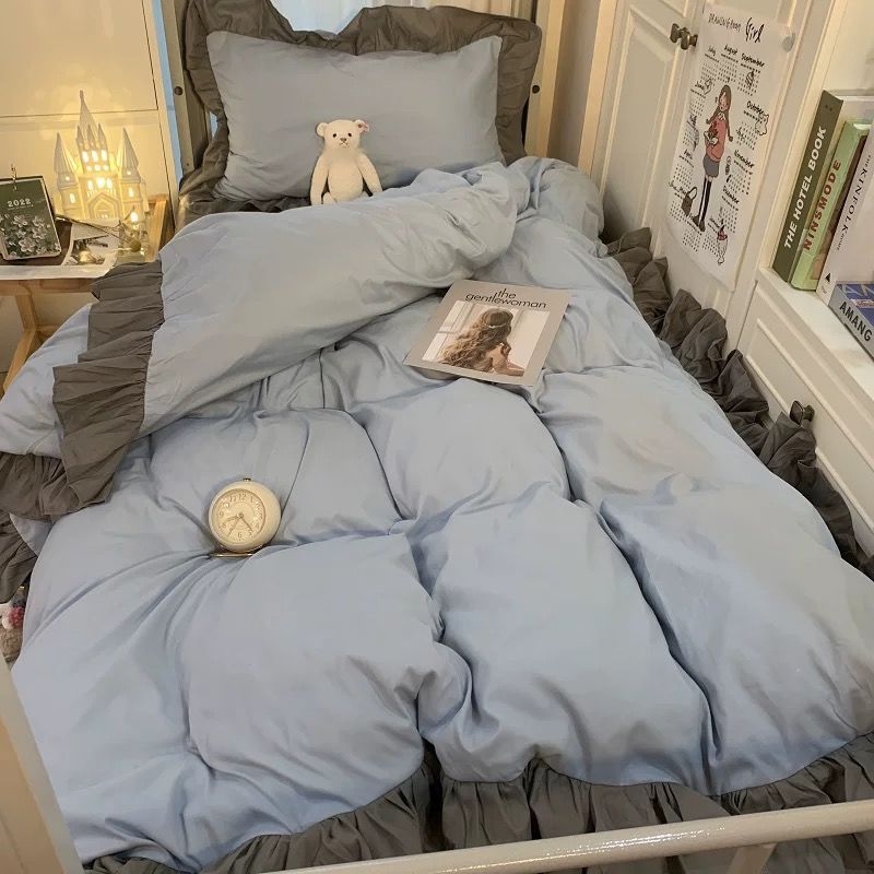 Gultas veļas komplekts ar svītrainu rakstu, 100% kokvilna, twill audums, reaktīvā druka, vienkāršs stils