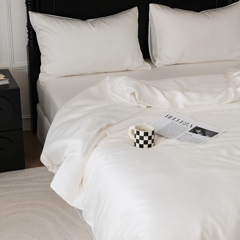 Lyocell guļamistabas veļas četrdaļīgs komplekts – satīna audums, reaktīvā krāsošana, Lyocell šķiedra, svars 1000–1500 g