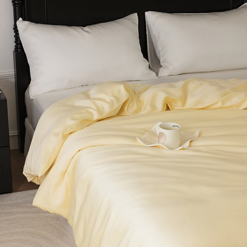 Lyocell guļamistabas veļas četrdaļīgs komplekts – satīna audums, reaktīvā krāsošana, Lyocell šķiedra, svars 1000–1500 g
