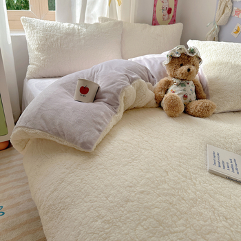 Sherpa ziemas četrdaļīgs gultas veļas komplekts – saglabā siltumu, iekļauj segas pārklāju, palagu un spilvenu vāciņus