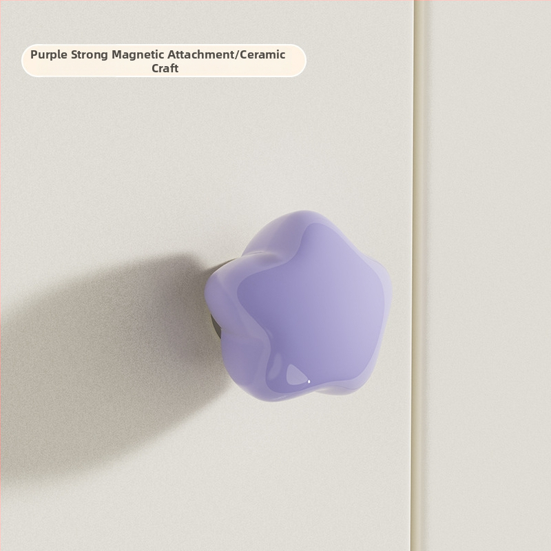Magnētisks āķis ar piecu zvaigznīšu formu, virtuvei un ledusskapim, PP materiāls, slodze 5–10 kg, viens āķis, mūsdienīgs minimālisms