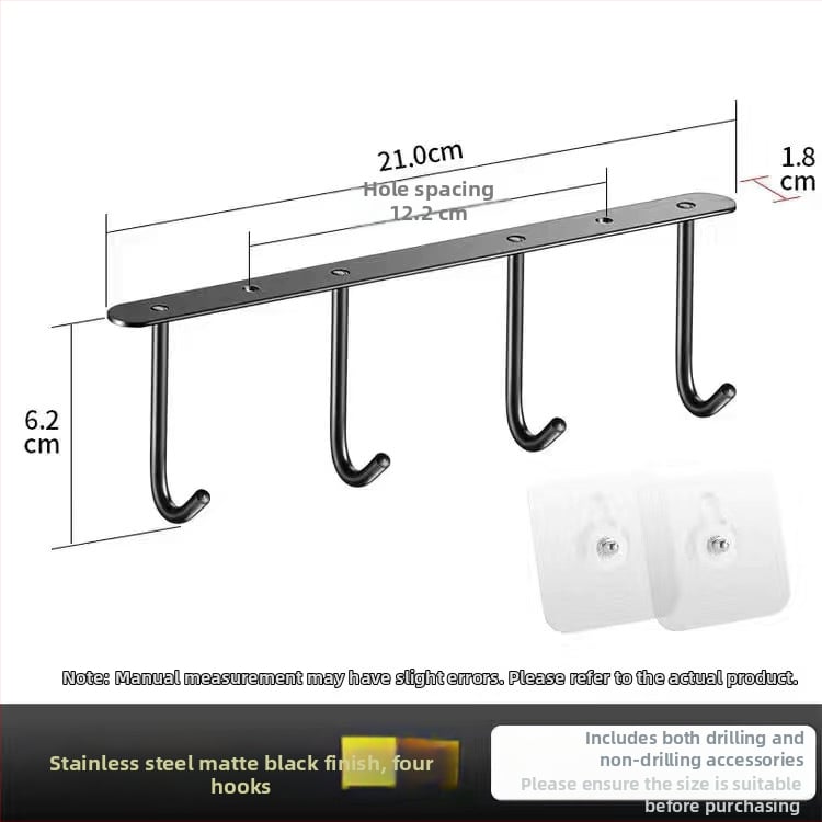 Elyson 304 nerūsējošā tērauda skapja apakšējā āķis, bez urbšanas, stiprināms pie sienas, krāsots pārklājums, mūsdienīgs minimālisma stils