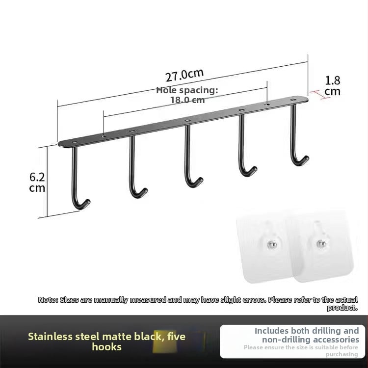 Elyson 304 nerūsējošā tērauda skapja apakšējā āķis, bez urbšanas, stiprināms pie sienas, krāsots pārklājums, mūsdienīgs minimālisma stils