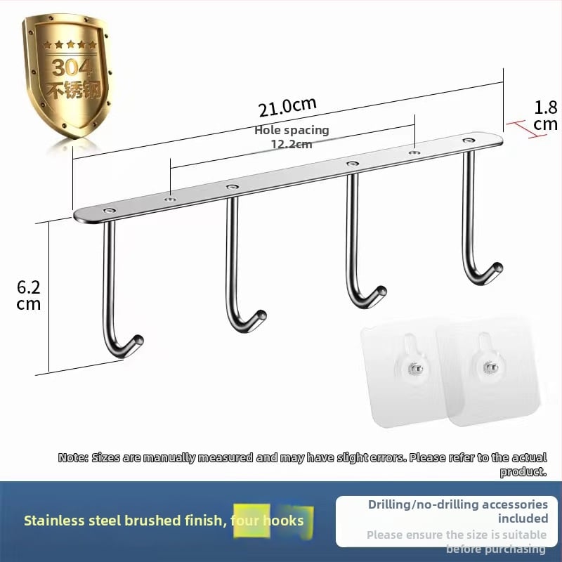 Elyson 304 nerūsējošā tērauda skapja apakšējā āķis, bez urbšanas, stiprināms pie sienas, krāsots pārklājums, mūsdienīgs minimālisma stils