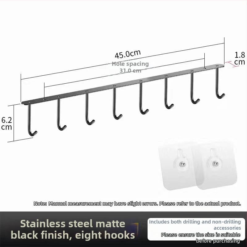 Elyson 304 nerūsējošā tērauda skapja apakšējā āķis, bez urbšanas, stiprināms pie sienas, krāsots pārklājums, mūsdienīgs minimālisma stils