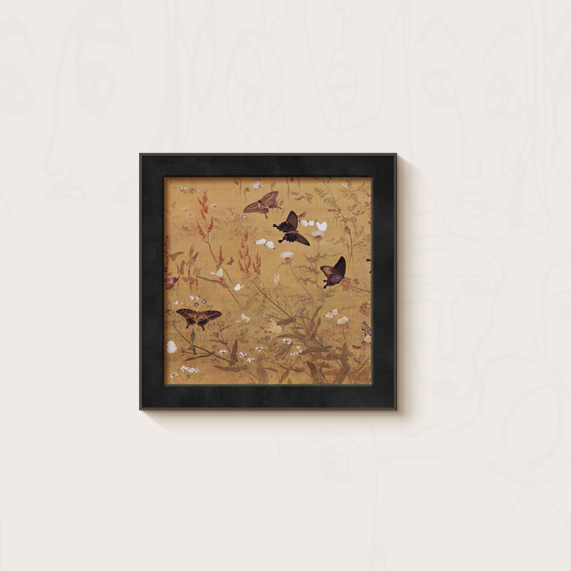 Retro stila dekoratīvā sienas glezna ar ainavu, abstrakciju un augu motīviem; pakarināms vai rāmis; PS rāmis; inkjet druka; teksturēta filmas kodols