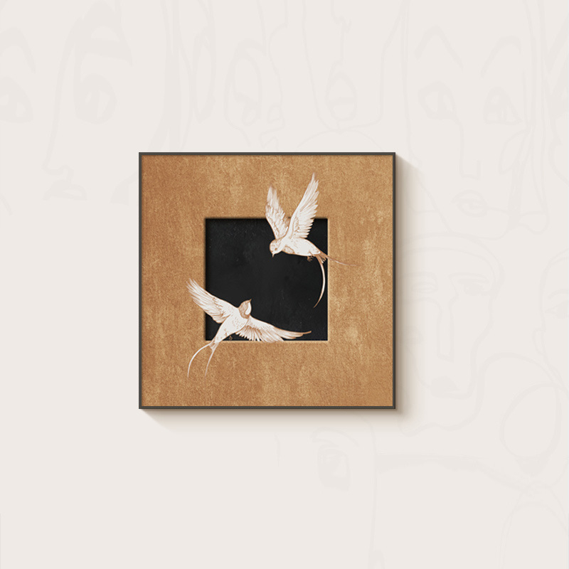 Retro stila dekoratīvā sienas glezna ar ainavu, abstrakciju un augu motīviem; pakarināms vai rāmis; PS rāmis; inkjet druka; teksturēta filmas kodols