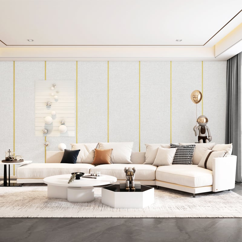 Αυτοκόλλητο από μη υφαντό ύφασμα τοίχου, ανθεκτικό στην υγρασία διακοσμητικό πάνελ τοίχου για σαλόνι και υπνοδωμάτιο, μονόχρωμο, 1 τεμάχιο.