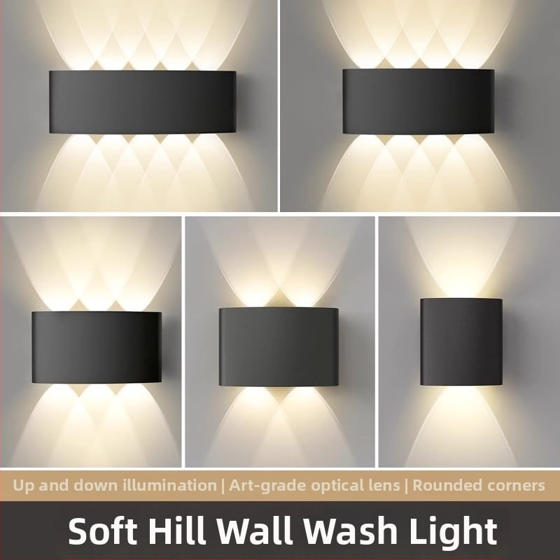 Išorinė sieninė LED lempa su dviem galvomis, atspari vandeniui, 220V, geležinis korpusas