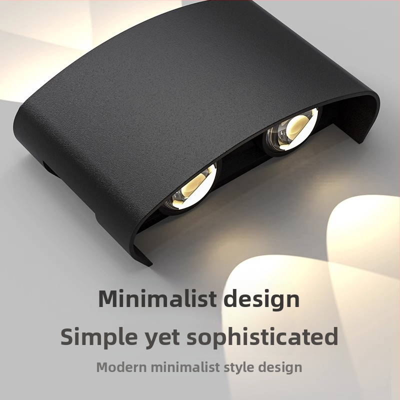 Išorinė sieninė LED lempa su dviem galvomis, atspari vandeniui, 220V, geležinis korpusas