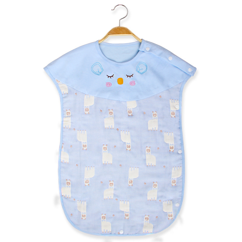 Sac de dormit pentru bebeluși din tifon de bumbac, fără mâneci, stil vestă, model cartoon, subțire