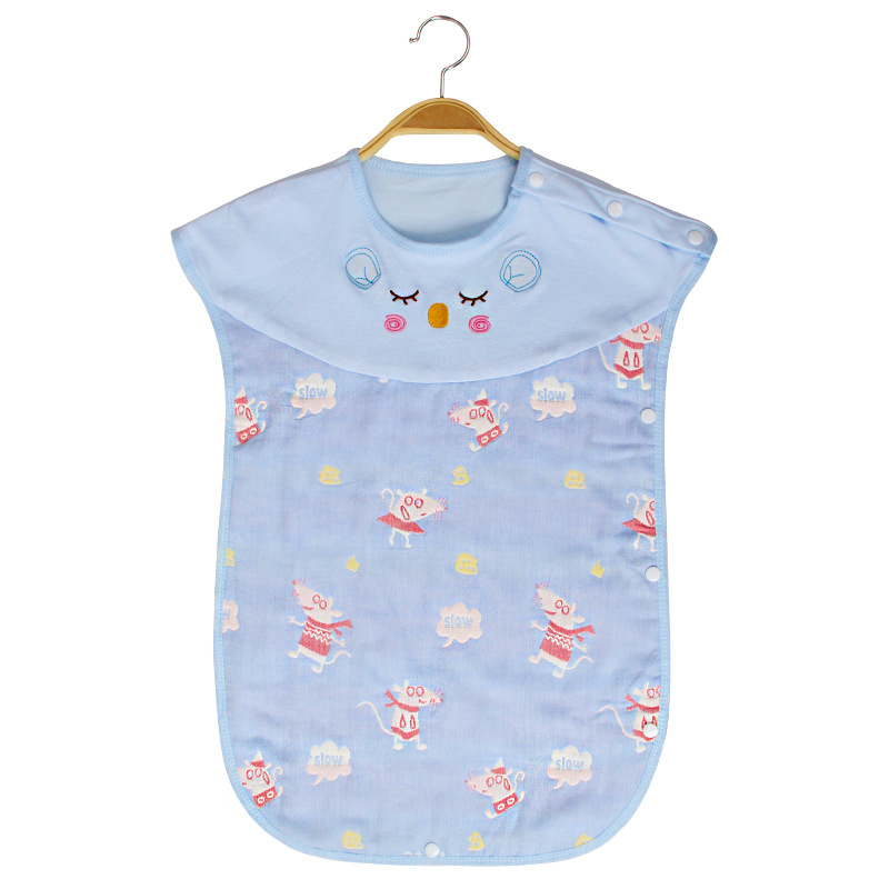 Sac de dormit pentru bebeluși din tifon de bumbac, fără mâneci, stil vestă, model cartoon, subțire