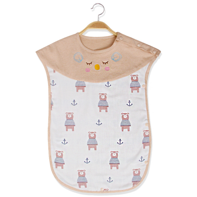 Sac de dormit pentru bebeluși din tifon de bumbac, fără mâneci, stil vestă, model cartoon, subțire