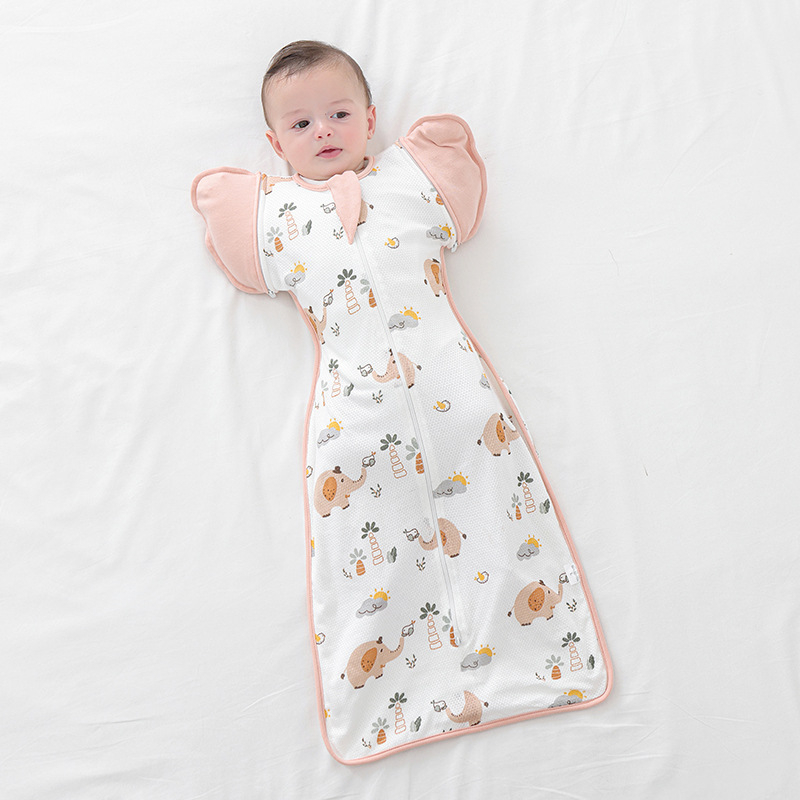 Sac de dormit pentru nou-născuți, stil cocoon, exterior din bumbac și căptușeală din bumbac, respirabil, pentru nou-născuți 0–1 ani, iarnă primăvară toamnă