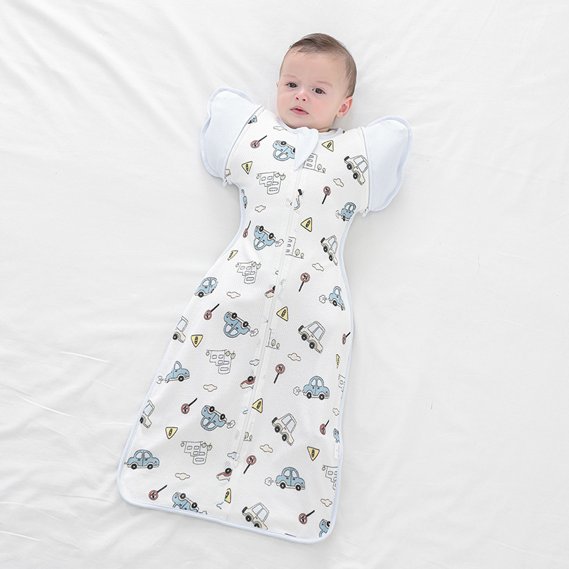 Sac de dormit pentru nou-născuți, stil cocoon, exterior din bumbac și căptușeală din bumbac, respirabil, pentru nou-născuți 0–1 ani, iarnă primăvară toamnă