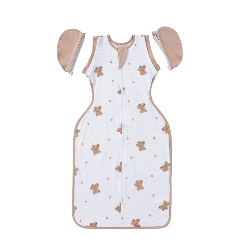 Sac de dormit pentru nou-născuți, stil cocoon, exterior din bumbac și căptușeală din bumbac, respirabil, pentru nou-născuți 0–1 ani, iarnă primăvară toamnă