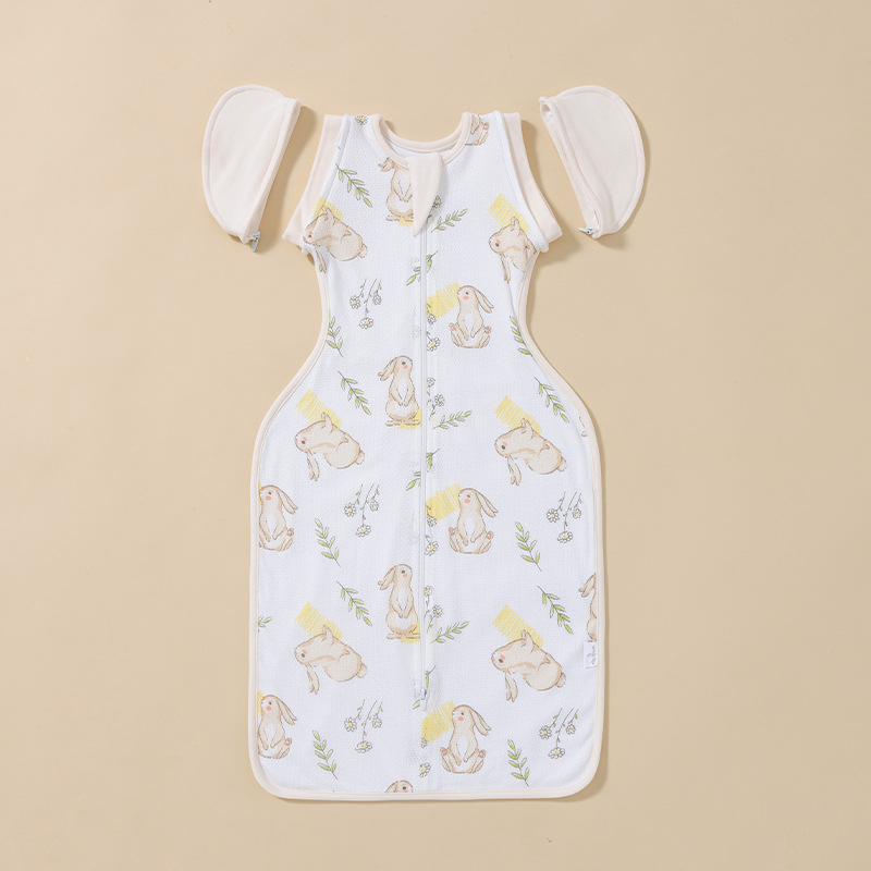 Sac de dormit pentru nou-născuți, stil cocoon, exterior din bumbac și căptușeală din bumbac, respirabil, pentru nou-născuți 0–1 ani, iarnă primăvară toamnă