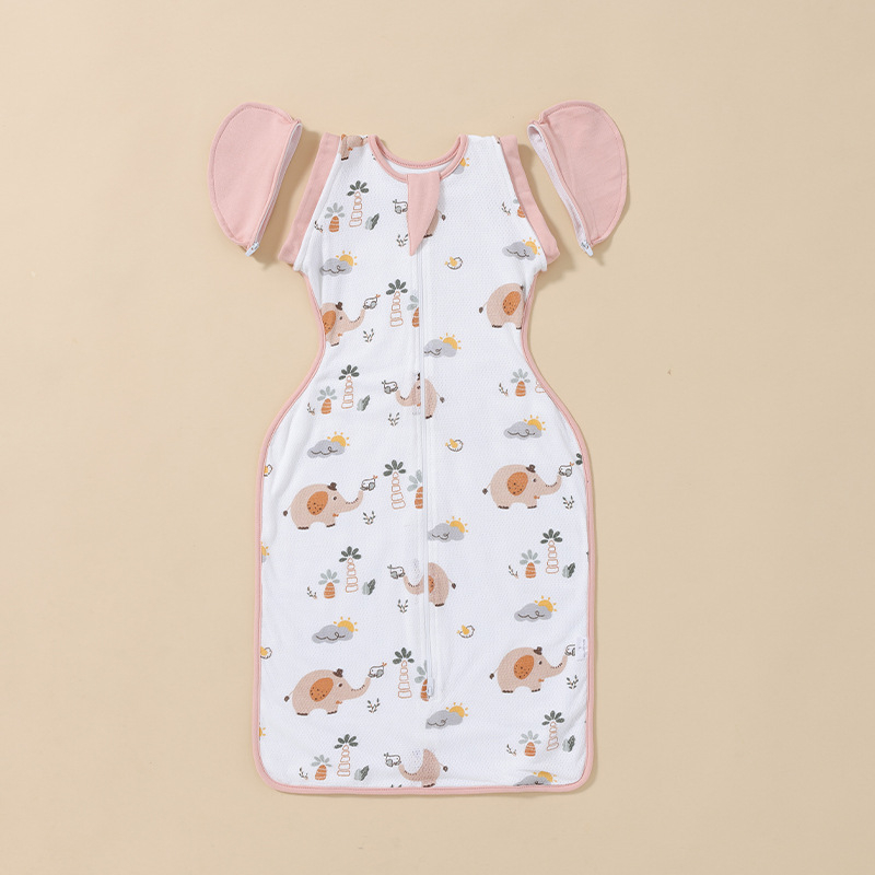 Sac de dormit pentru nou-născuți, stil cocoon, exterior din bumbac și căptușeală din bumbac, respirabil, pentru nou-născuți 0–1 ani, iarnă primăvară toamnă