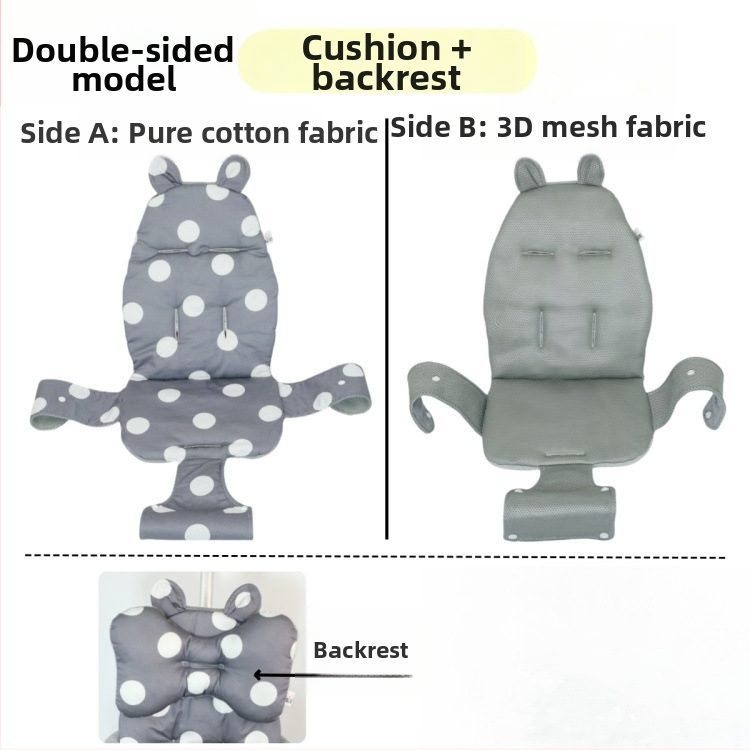 X1 Zīdaiņa ratiņu sēdekļa spilvens — pilnībā aptverts, kokvilnas/poliester materiāls, universāls visām sezonām