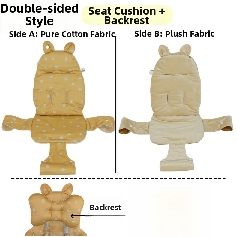 X1 Zīdaiņa ratiņu sēdekļa spilvens — pilnībā aptverts, kokvilnas/poliester materiāls, universāls visām sezonām