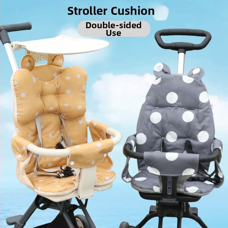 X1 Zīdaiņa ratiņu sēdekļa spilvens — pilnībā aptverts, kokvilnas/poliester materiāls, universāls visām sezonām