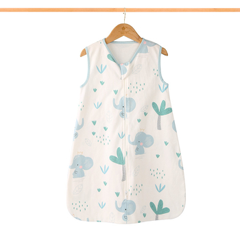 Sac de dormit pentru bebeluși, fără mâneci, stil cocoon, dintr-o singură strat subțire din bumbac pur (95%+), umplutură: bumbac pur, lavabil