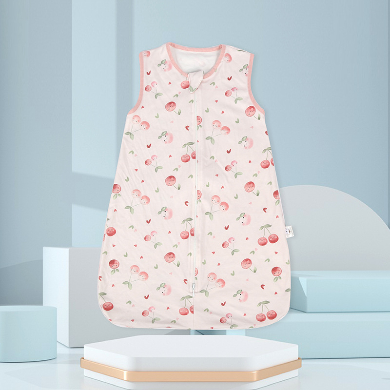 Sac de dormit pentru bebeluși, fără mâneci, stil cocoon, dintr-o singură strat subțire din bumbac pur (95%+), umplutură: bumbac pur, lavabil