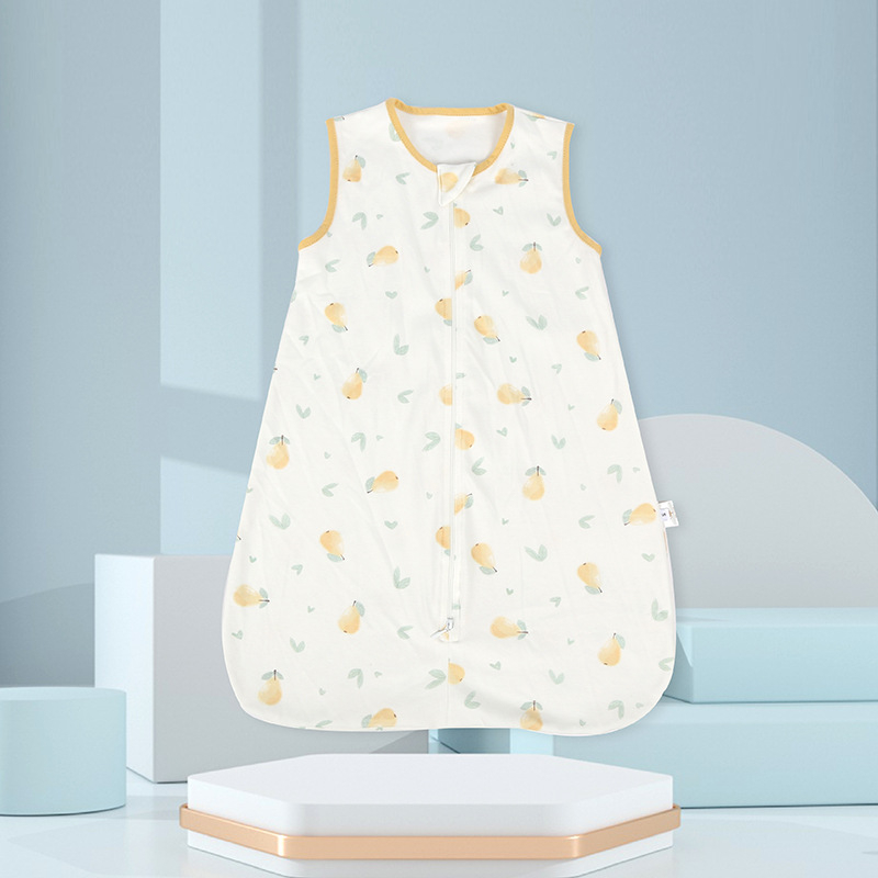 Sac de dormit pentru bebeluși, fără mâneci, stil cocoon, dintr-o singură strat subțire din bumbac pur (95%+), umplutură: bumbac pur, lavabil