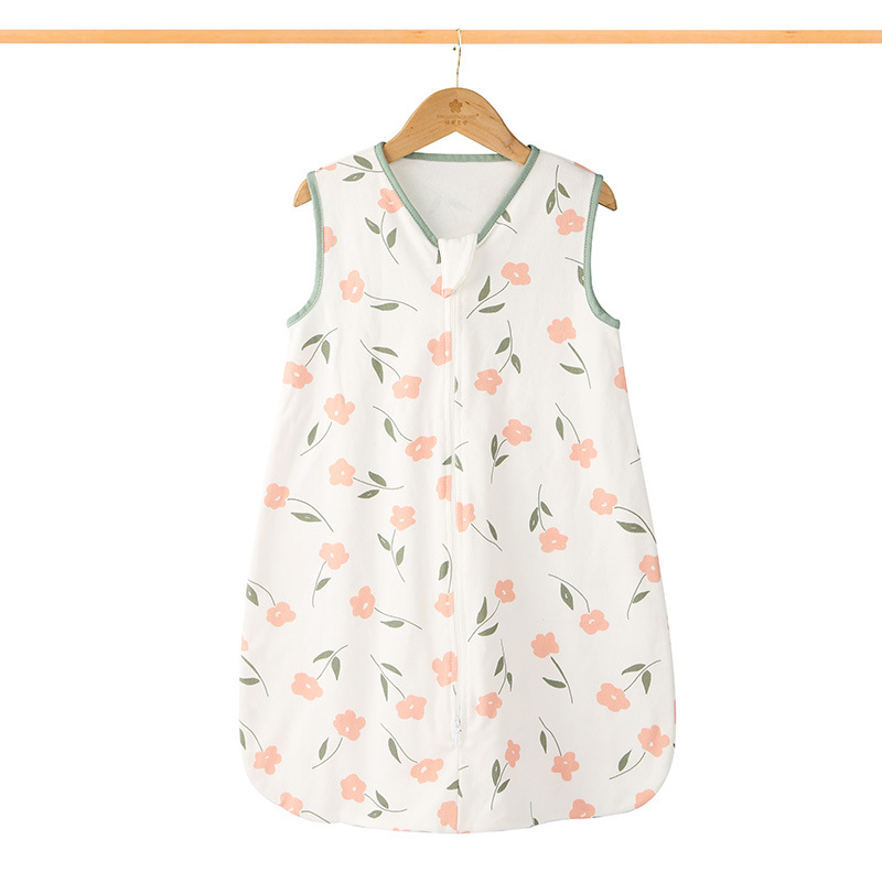 Sac de dormit pentru bebeluși, fără mâneci, stil cocoon, dintr-o singură strat subțire din bumbac pur (95%+), umplutură: bumbac pur, lavabil