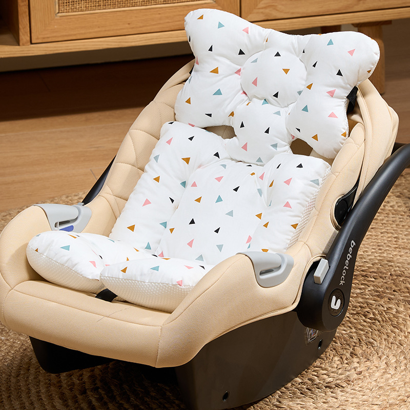 Medvilninis kūdikio vežimėlio kilimėlis su visų sezonų minkštu sėdėjimo pagalvėle, 0–12 mėnesių amžiui, pritaikomas priedas