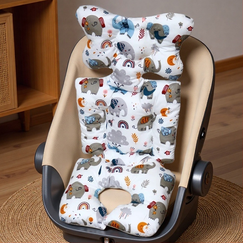 Medvilninis kūdikio vežimėlio kilimėlis su visų sezonų minkštu sėdėjimo pagalvėle, 0–12 mėnesių amžiui, pritaikomas priedas