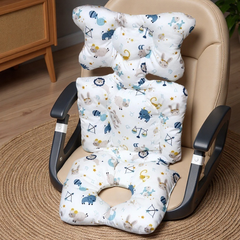 Medvilninis kūdikio vežimėlio kilimėlis su visų sezonų minkštu sėdėjimo pagalvėle, 0–12 mėnesių amžiui, pritaikomas priedas