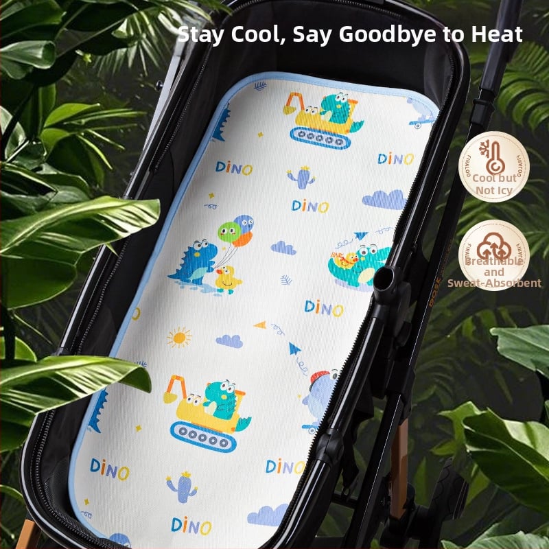 Zīdaiņu ratiņu paklājiņš, no ice silk, elpojošs, mazgājams, piemērots 0–2 gadiem