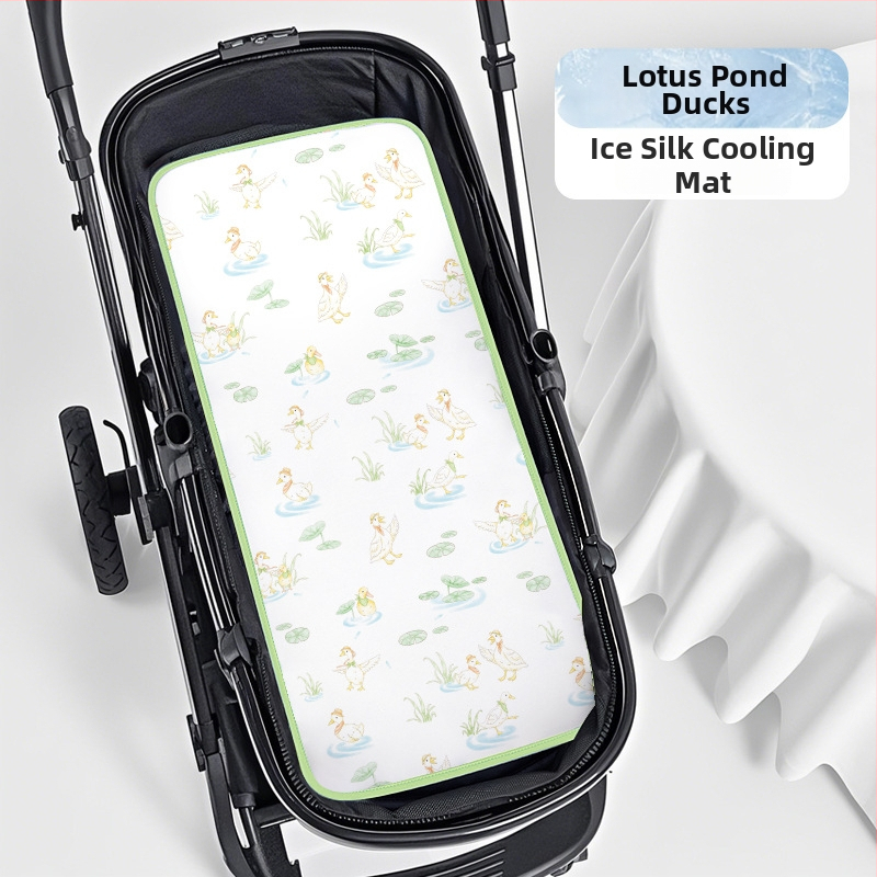 Beebi käru matt ice silk materjalist, hingav, pestav, sobib 0–2-aastastele