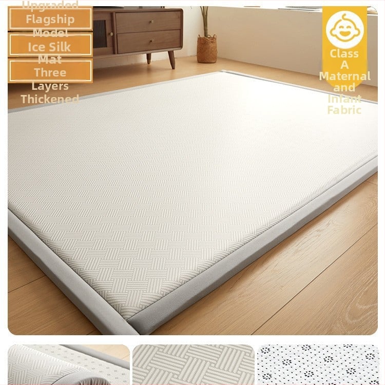 Tatami podložka na posteľ, z ice silk a ratan, Jacquard tkanina, moderný minimalistický štýl