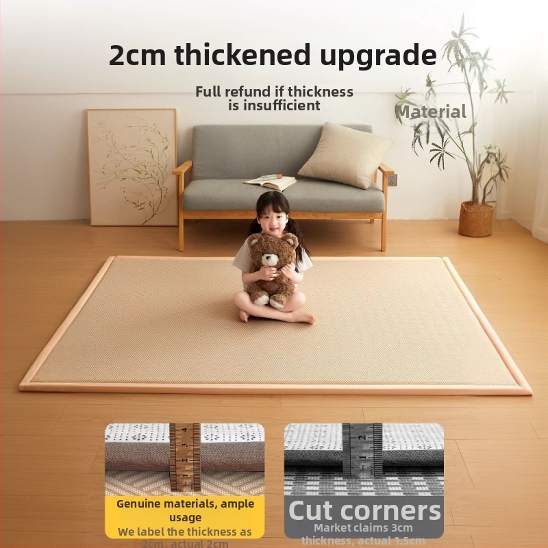 Tatami podložka na posteľ, z ice silk a ratan, Jacquard tkanina, moderný minimalistický štýl